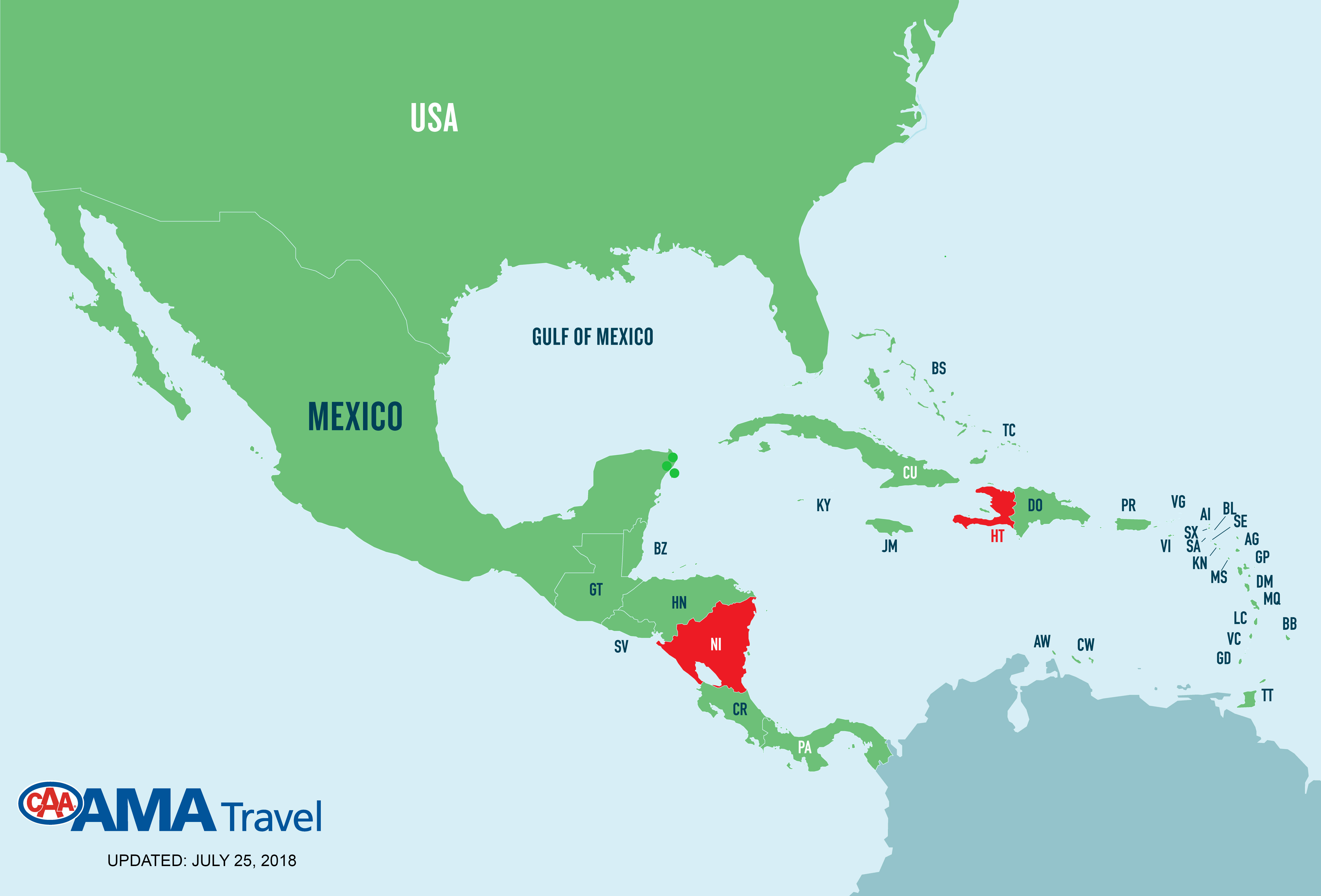 North America Caribbean Full Map July 25 
