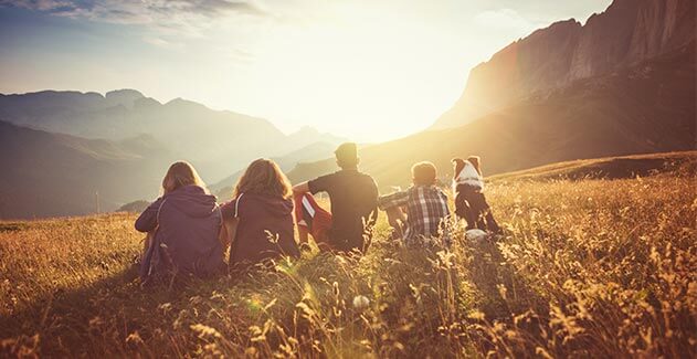 group enjoying the view